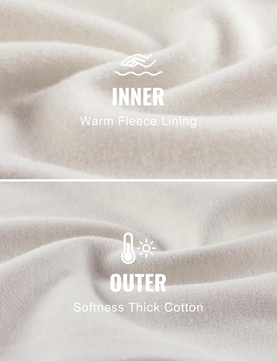 image:imageCRZ YOGA Cotton Fleece Lined Half Zip Sweatshirts for Men Mock Neck Pullover Sweat Shirts Casual Workout Daily SweatersMilky White Bone