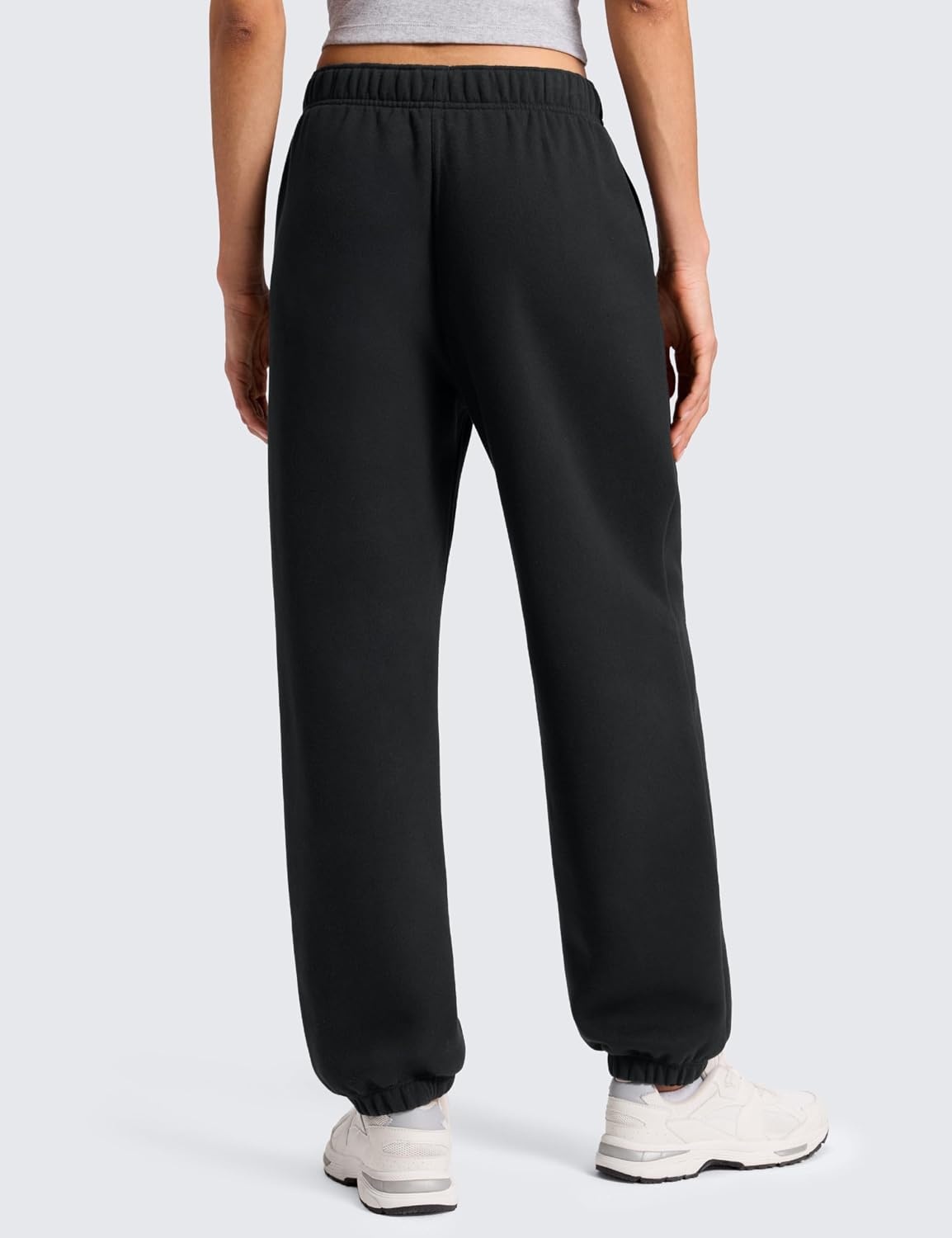 image:imageCRZ YOGA Cotton Fleece Lined Jogger Sweatpants Women 28 Casual Lounge Travel Pants with Pockets Winter WarmBlack