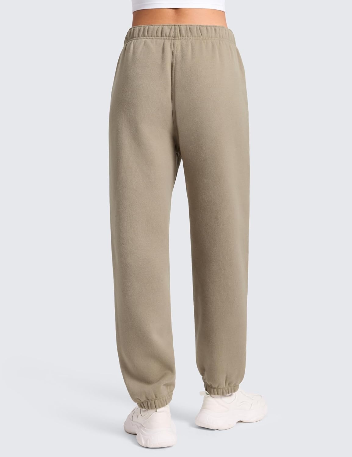 image:imageCRZ YOGA Cotton Fleece Lined Jogger Sweatpants Women 28 Casual Lounge Travel Pants with Pockets Winter WarmOak