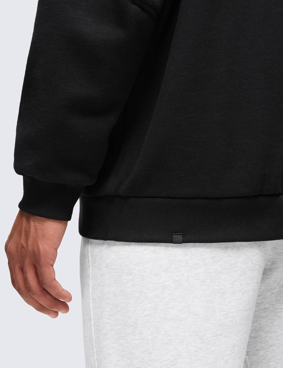 image:imageCRZ YOGA Cotton Fleece Lined Pullover Hoodies for Men Cozy Casual Workout Essential Sweatshirts With Kangaroo PocketBlack
