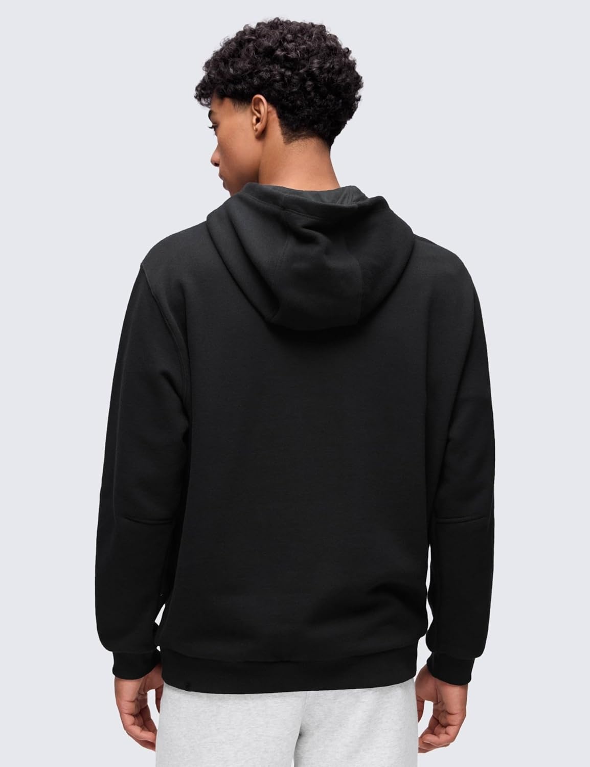image:imageCRZ YOGA Cotton Fleece Lined Pullover Hoodies for Men Cozy Casual Workout Essential Sweatshirts With Kangaroo PocketBlack