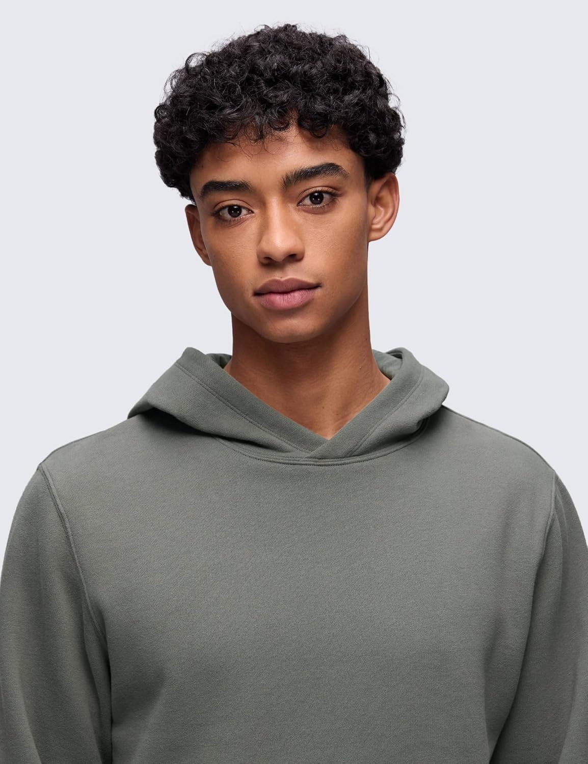 image:imageCRZ YOGA Cotton Fleece Lined Pullover Hoodies for Men Cozy Casual Workout Essential Sweatshirts With Kangaroo PocketGrey Sage