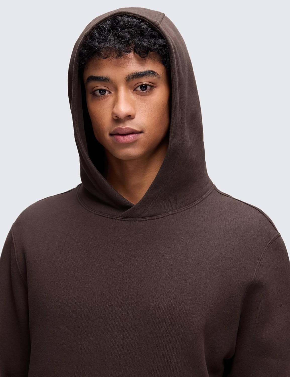 image:imageCRZ YOGA Cotton Fleece Lined Pullover Hoodies for Men Cozy Casual Workout Essential Sweatshirts With Kangaroo PocketHot Fudge Brown