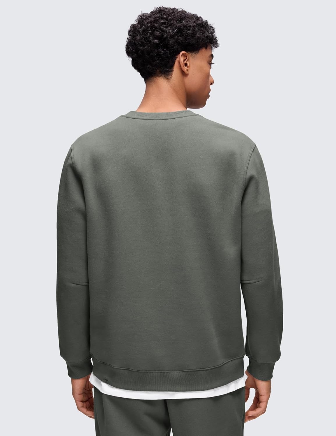 image:imageCRZ YOGA Cotton Fleece Lined Pullover Sweatshirts for Men Crewneck Cozy Casual Athletic Daily Workout Sweat Shirt TopsGrey Sage