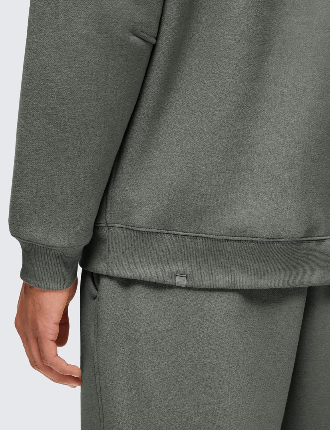 image:imageCRZ YOGA Cotton Fleece Lined Pullover Sweatshirts for Men Crewneck Cozy Casual Athletic Daily Workout Sweat Shirt TopsGrey Sage