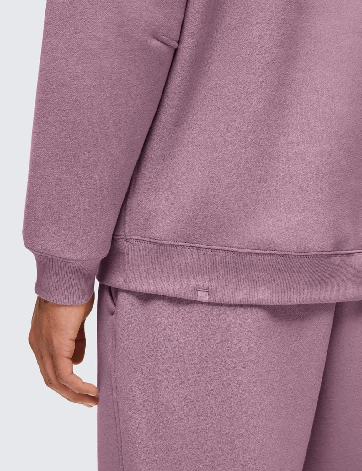 image:imageCRZ YOGA Cotton Fleece Lined Pullover Sweatshirts for Men Crewneck Cozy Casual Athletic Daily Workout Sweat Shirt TopsLight Lavender