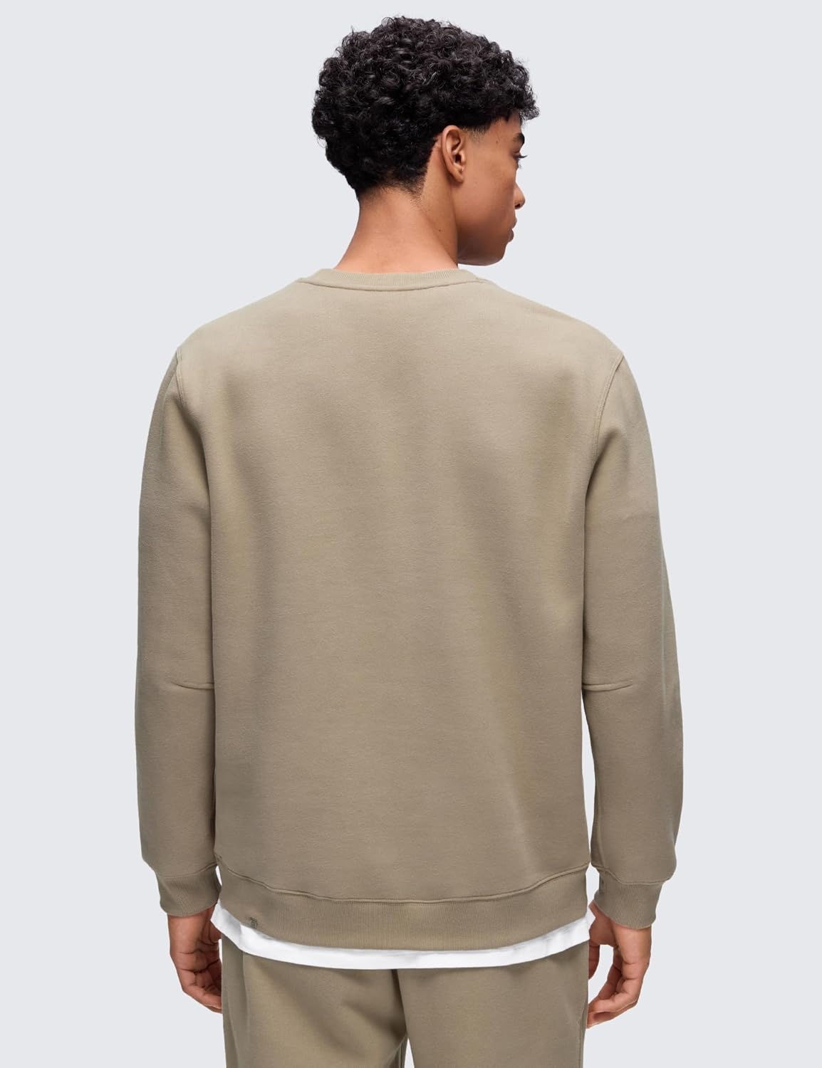 image:imageCRZ YOGA Cotton Fleece Lined Pullover Sweatshirts for Men Crewneck Cozy Casual Athletic Daily Workout Sweat Shirt TopsOak