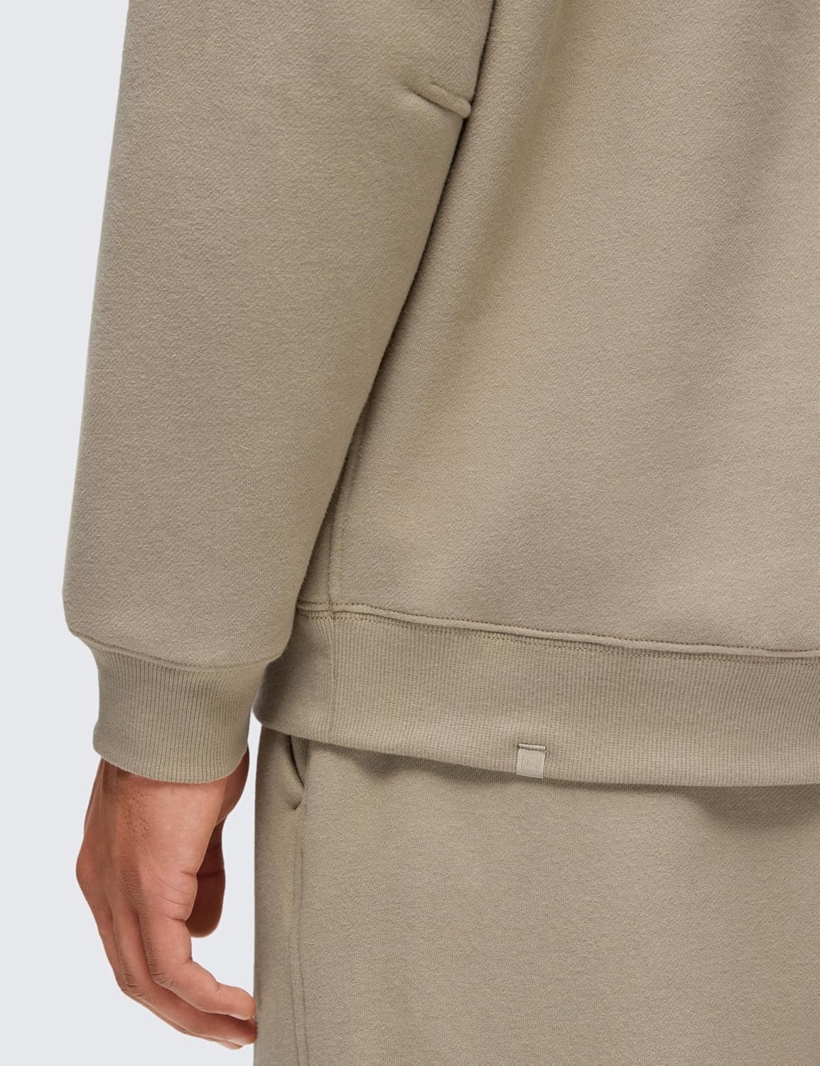 image:imageCRZ YOGA Cotton Fleece Lined Pullover Sweatshirts for Men Crewneck Cozy Casual Athletic Daily Workout Sweat Shirt TopsOak
