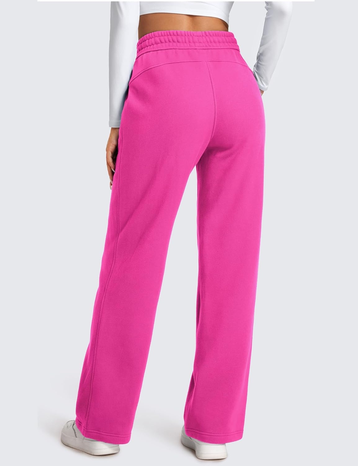 image:imageCRZ YOGA Cotton Fleece Lined Sweatpants Women 283032 Straight Leg Casual Lounge Pants with Pockets Winter WarmHibiscus Purple