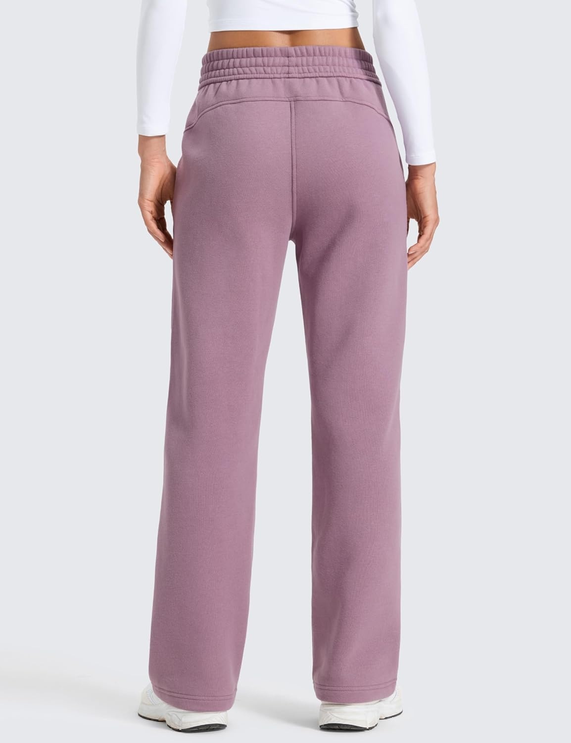 image:imageCRZ YOGA Cotton Fleece Lined Sweatpants Women 283032 Straight Leg Casual Lounge Pants with Pockets Winter WarmLight Lavender