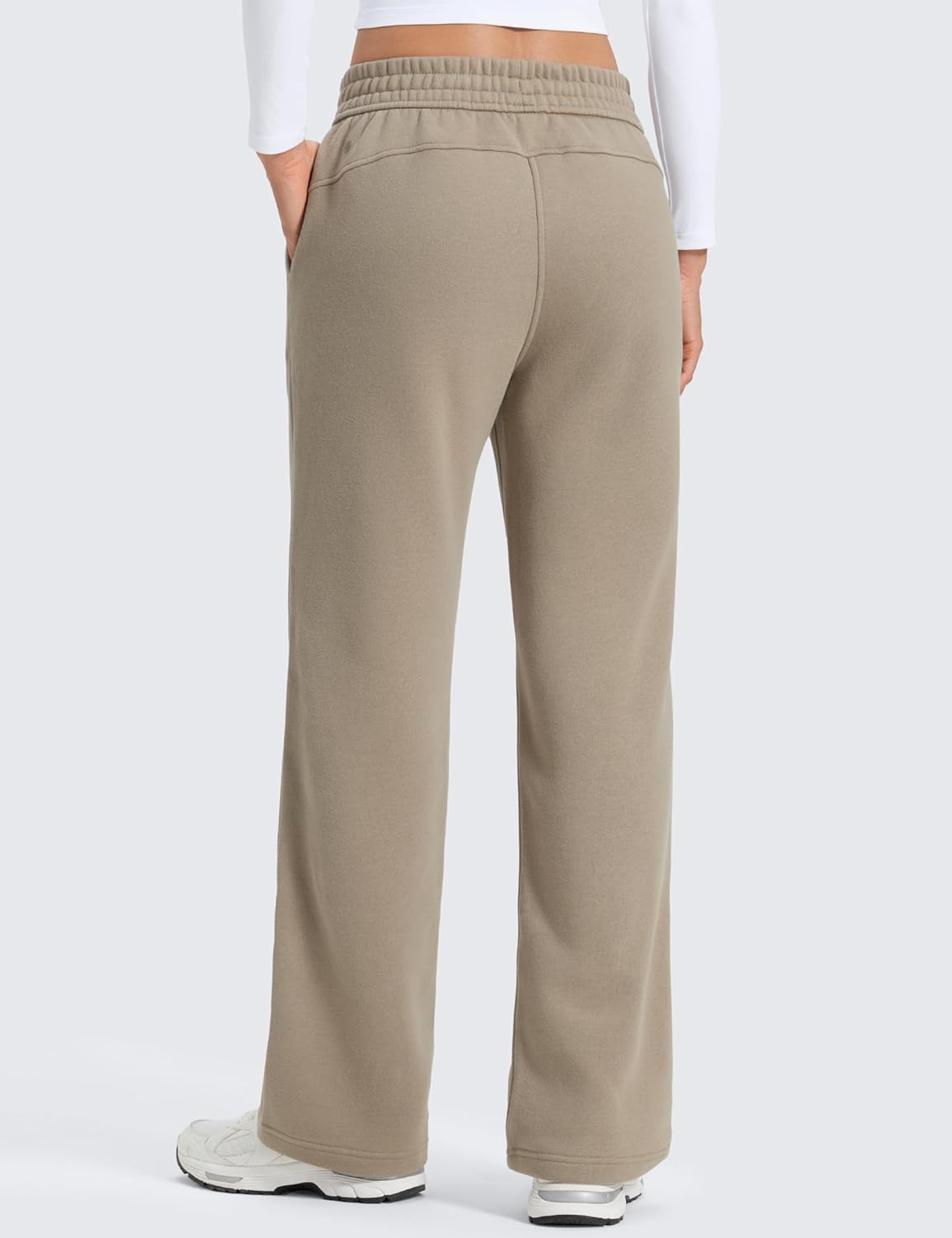 image:imageCRZ YOGA Cotton Fleece Lined Sweatpants Women 283032 Straight Leg Casual Lounge Pants with Pockets Winter WarmOak