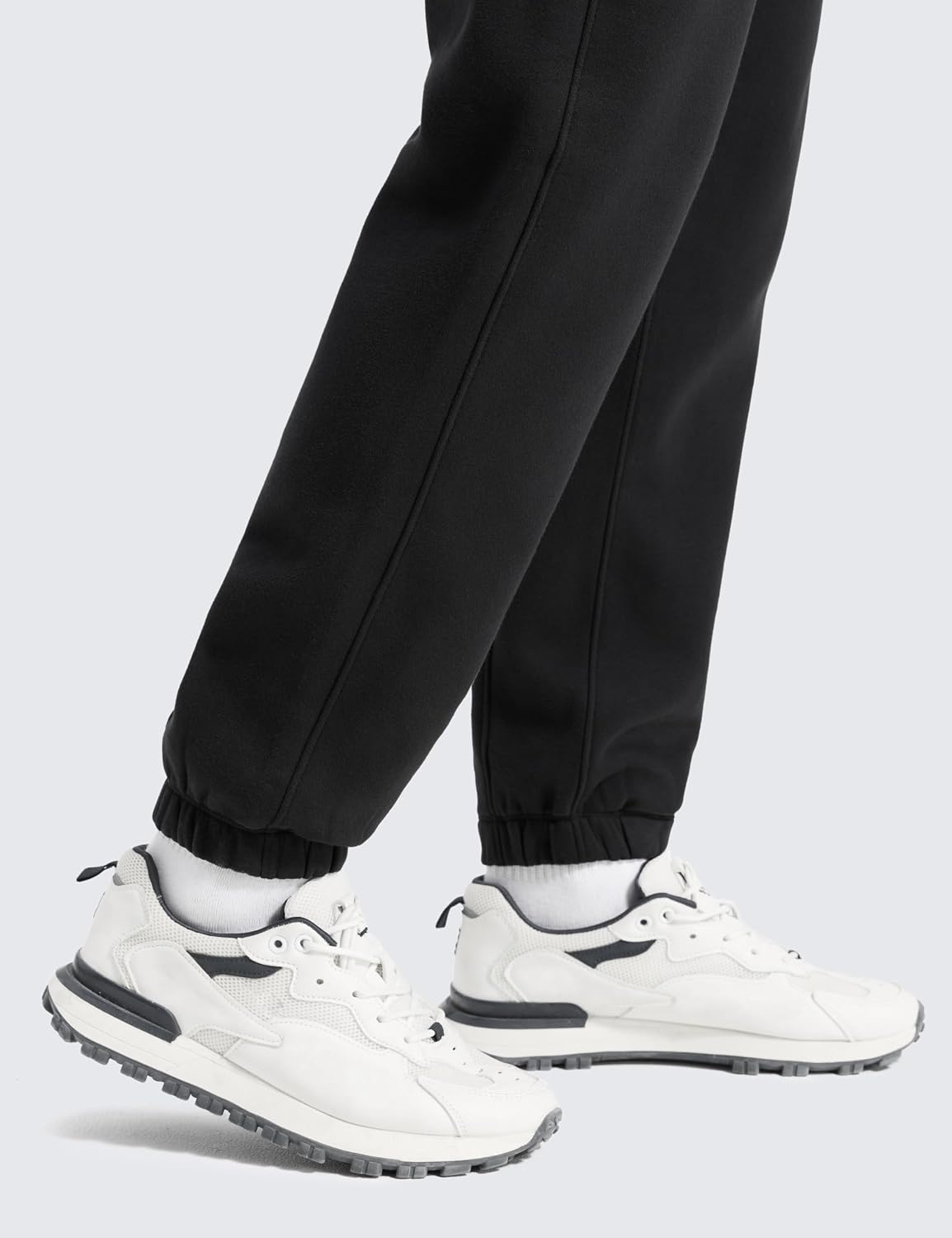 image:imageCRZ YOGA Cotton Fleece Lined Sweatpants for Men 30 Classic Fit Casual Lounge Cozy Sweat Pants Joggers with Zipper PocketsBlack