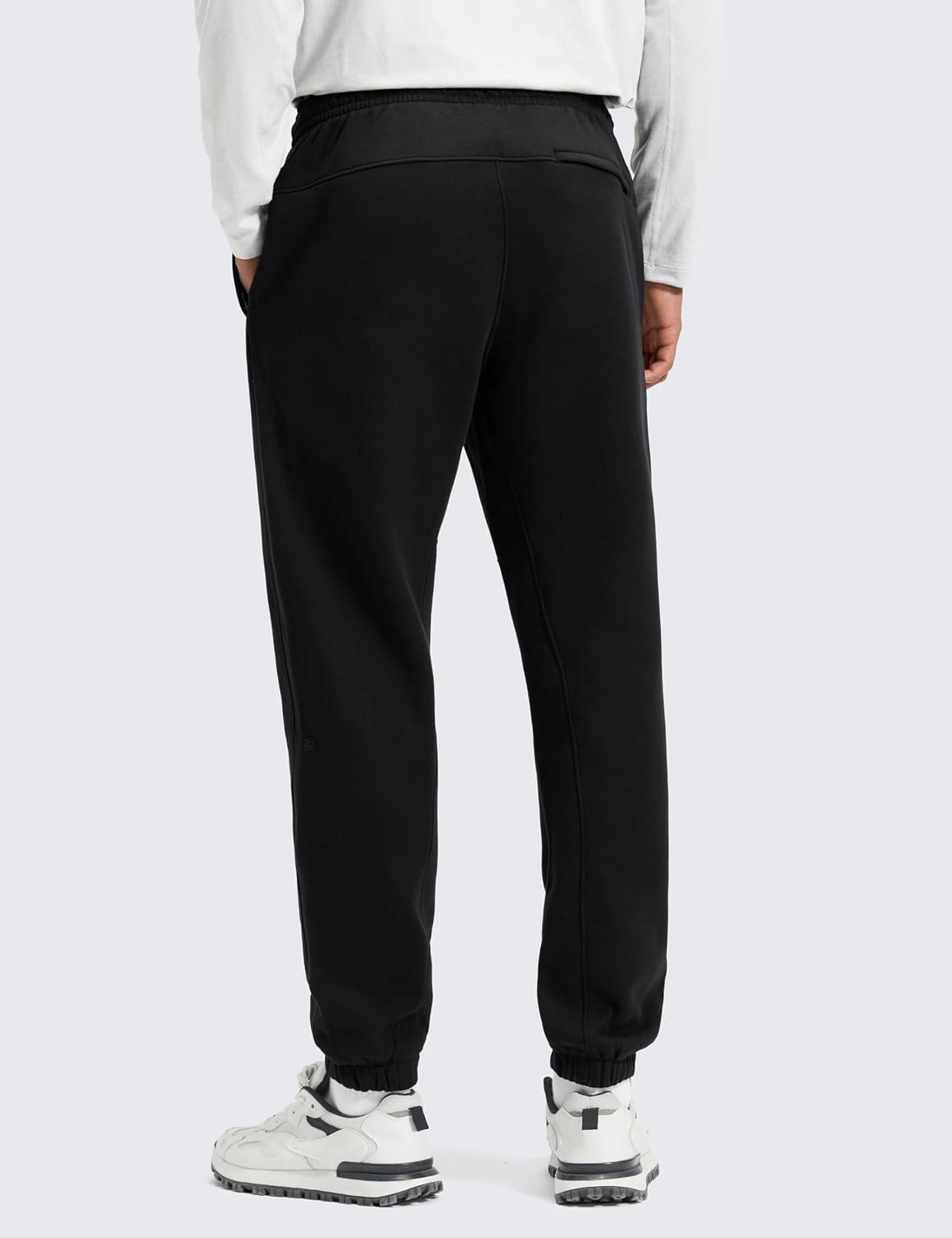 image:imageCRZ YOGA Cotton Fleece Lined Sweatpants for Men 30 Classic Fit Casual Lounge Cozy Sweat Pants Joggers with Zipper PocketsBlack