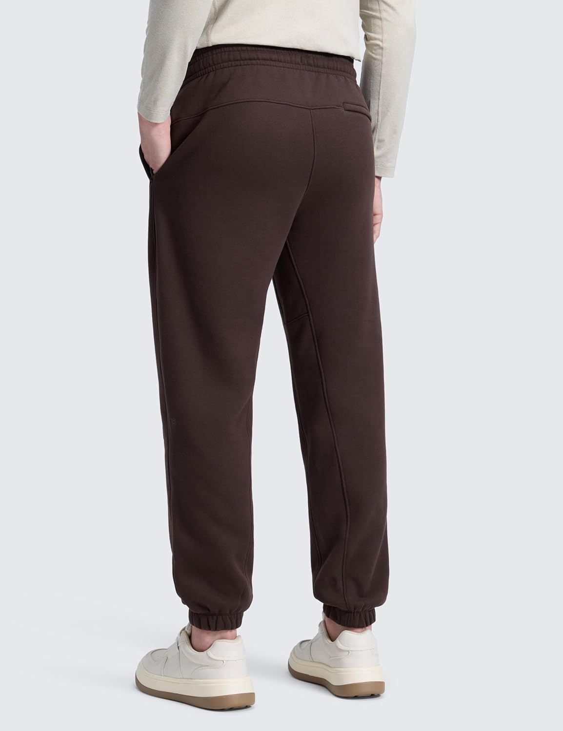 image:imageCRZ YOGA Cotton Fleece Lined Sweatpants for Men 30 Classic Fit Casual Lounge Cozy Sweat Pants Joggers with Zipper PocketsHot Fudge Brown