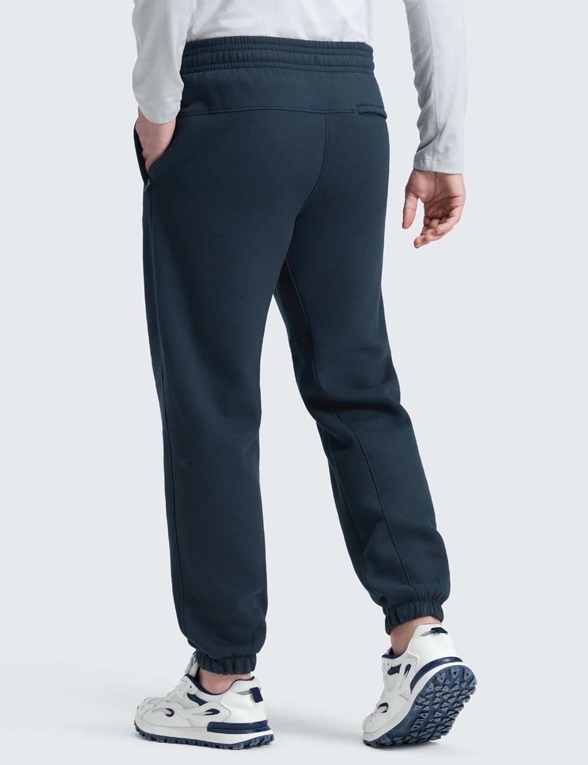 image:imageCRZ YOGA Cotton Fleece Lined Sweatpants for Men 30 Classic Fit Casual Lounge Cozy Sweat Pants Joggers with Zipper PocketsInk Blue