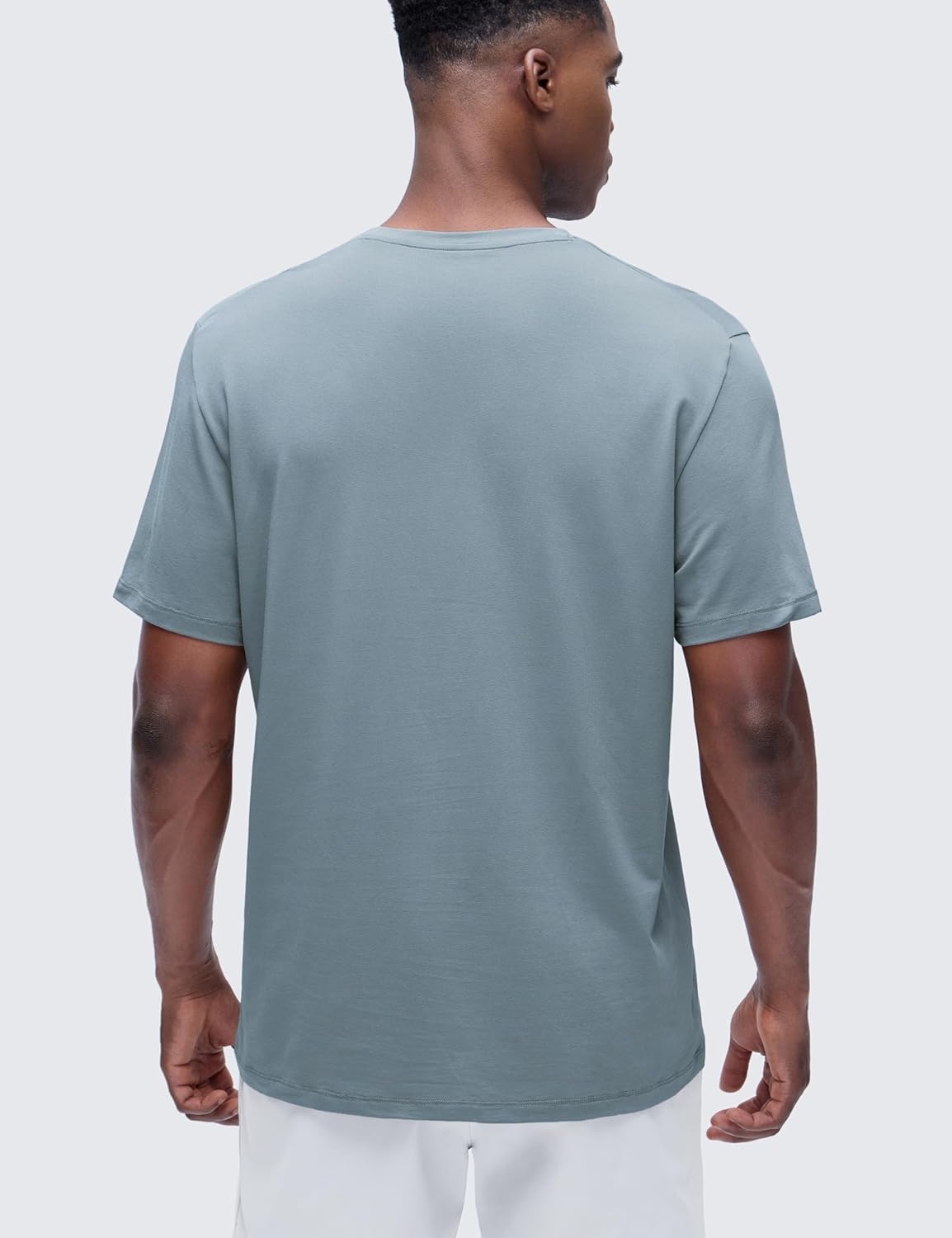 image:imageCRZ YOGA CottonBlend Athletic Shirts for Men Short Sleeve Moisture Wicking Soft Workout Casual Tee Tops Basic TShirtBelgian Blue
