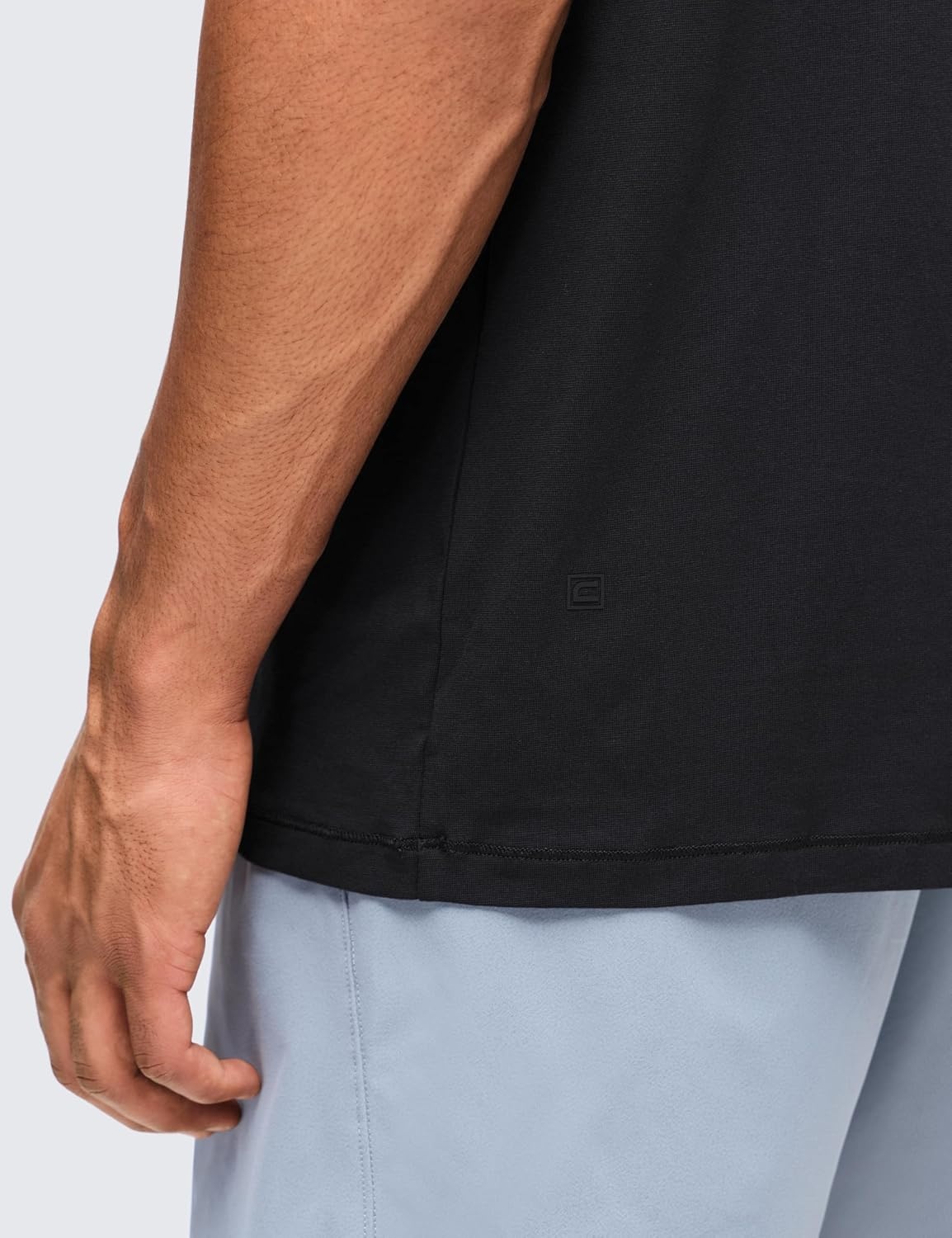 image:imageCRZ YOGA CottonBlend Athletic Shirts for Men Short Sleeve Moisture Wicking Soft Workout Casual Tee Tops Basic TShirtBlack