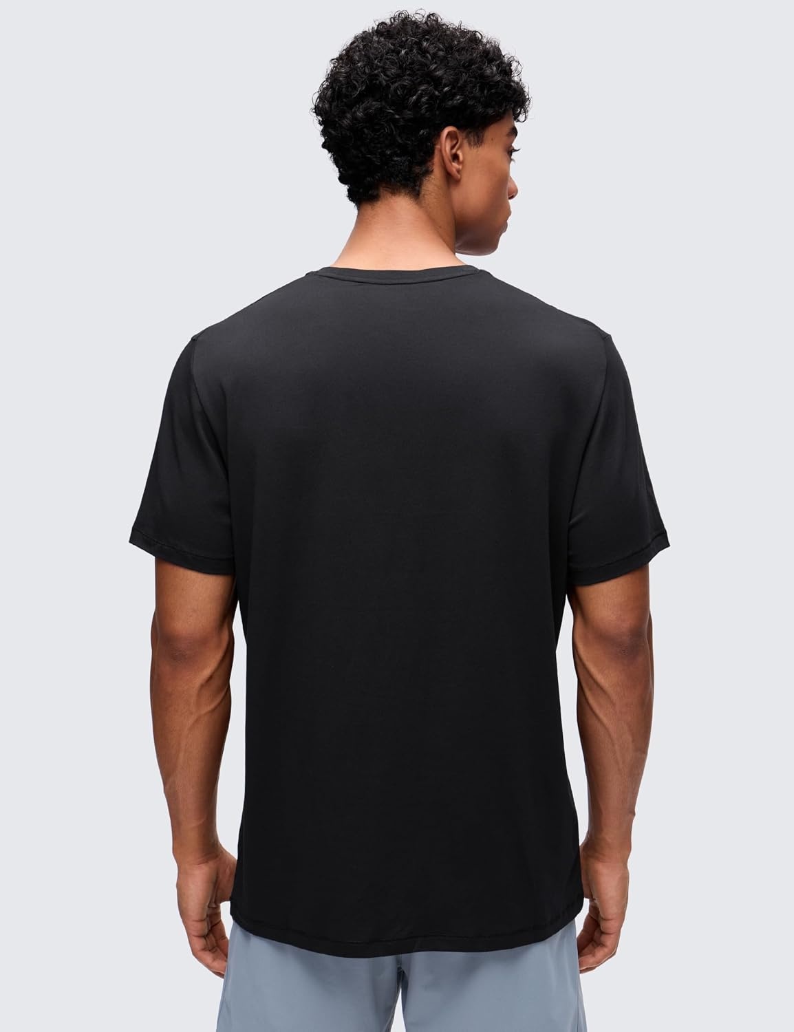 image:imageCRZ YOGA CottonBlend Athletic Shirts for Men Short Sleeve Moisture Wicking Soft Workout Casual Tee Tops Basic TShirtBlack