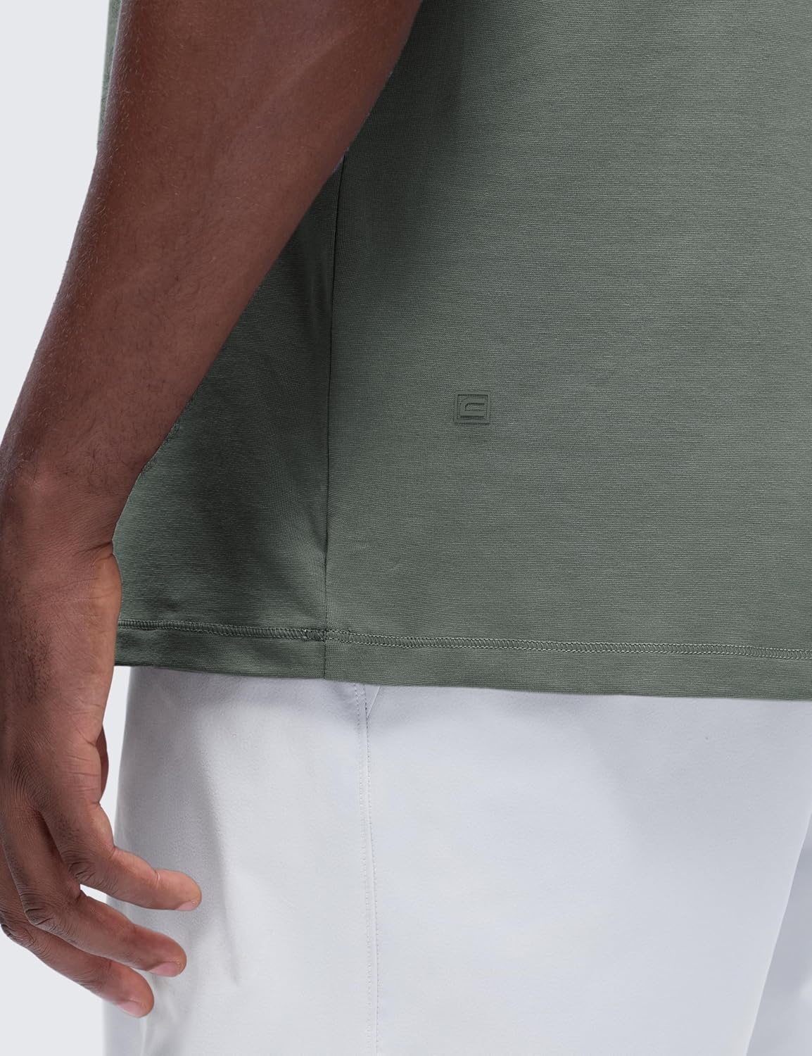 image:imageCRZ YOGA CottonBlend Athletic Shirts for Men Short Sleeve Moisture Wicking Soft Workout Casual Tee Tops Basic TShirtGrey Sage