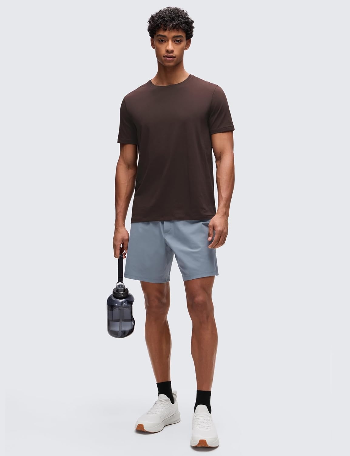 image:imageCRZ YOGA CottonBlend Athletic Shirts for Men Short Sleeve Moisture Wicking Soft Workout Casual Tee Tops Basic TShirtHot Fudge Brown