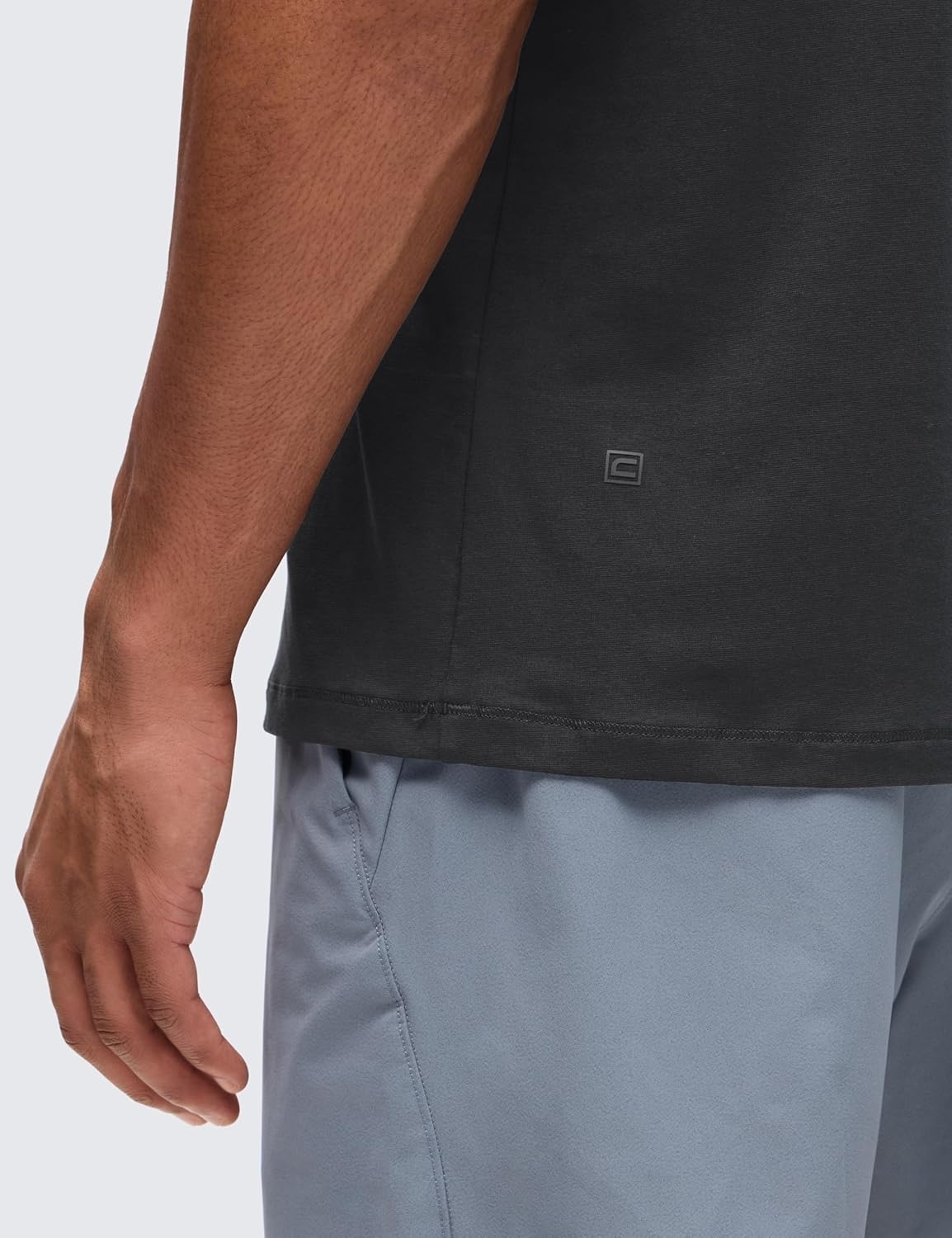 image:imageCRZ YOGA CottonBlend Athletic Shirts for Men Short Sleeve Moisture Wicking Soft Workout Casual Tee Tops Basic TShirtMysterious Grey