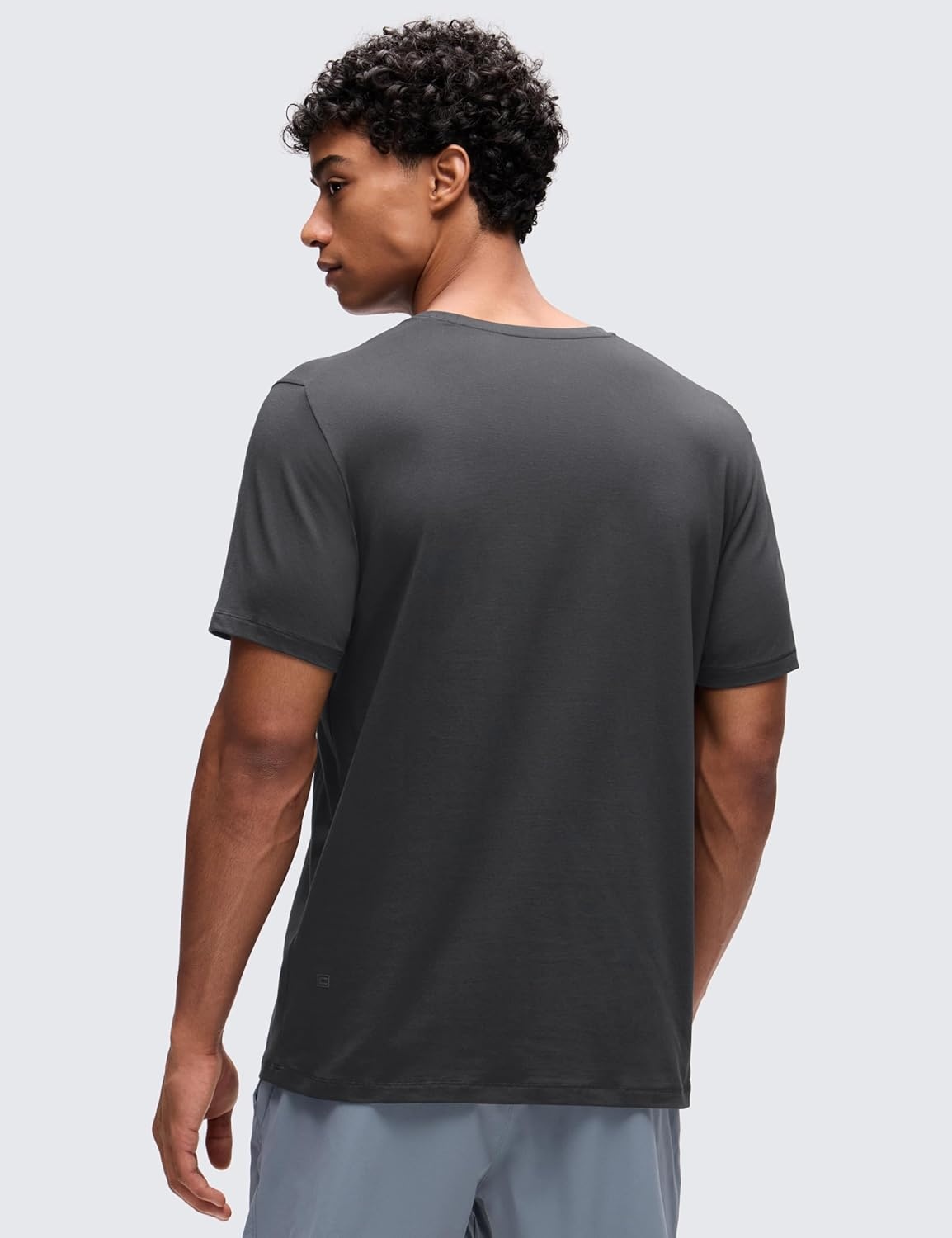 image:imageCRZ YOGA CottonBlend Athletic Shirts for Men Short Sleeve Moisture Wicking Soft Workout Casual Tee Tops Basic TShirtMysterious Grey