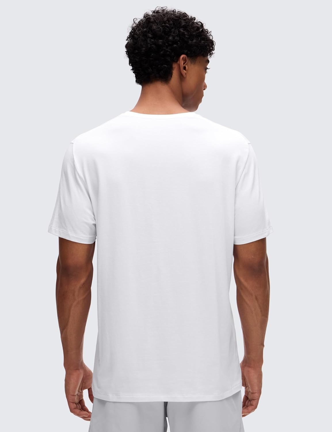 image:imageCRZ YOGA CottonBlend Athletic Shirts for Men Short Sleeve Moisture Wicking Soft Workout Casual Tee Tops Basic TShirtWhite