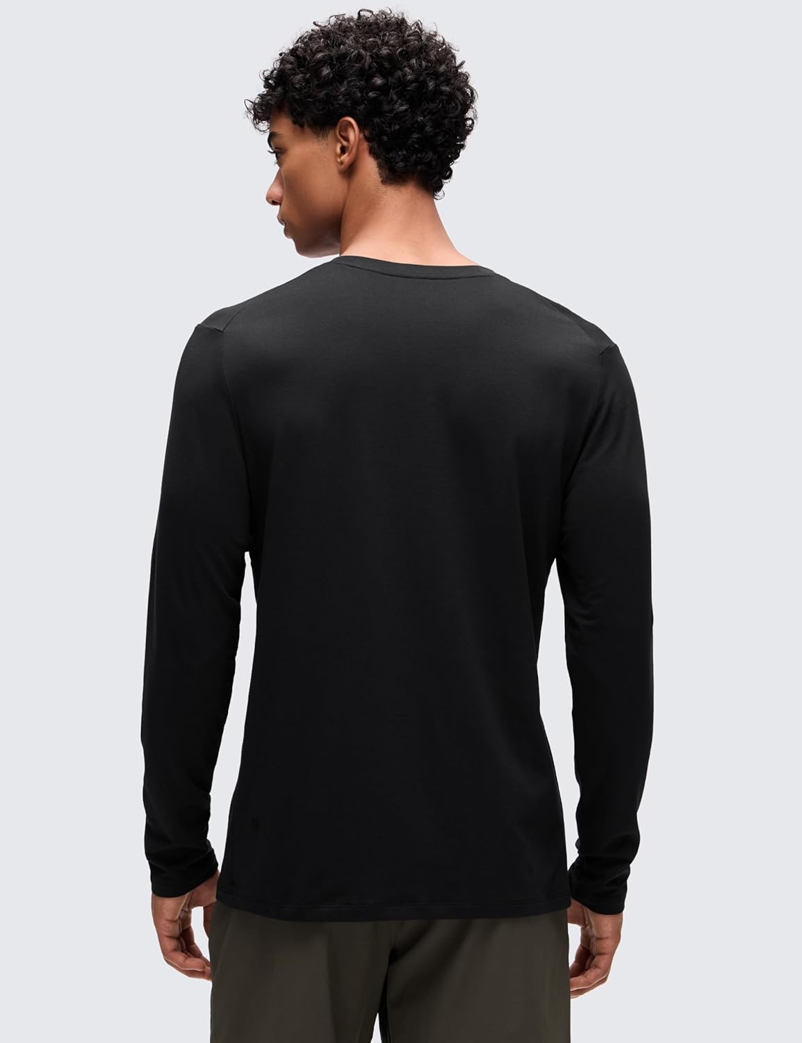 image:imageCRZ YOGA CottonBlend Long Sleeve Shirts for Men Moisture Wicking Soft Workout Athletic Casual Crewneck Basic TopsBlack