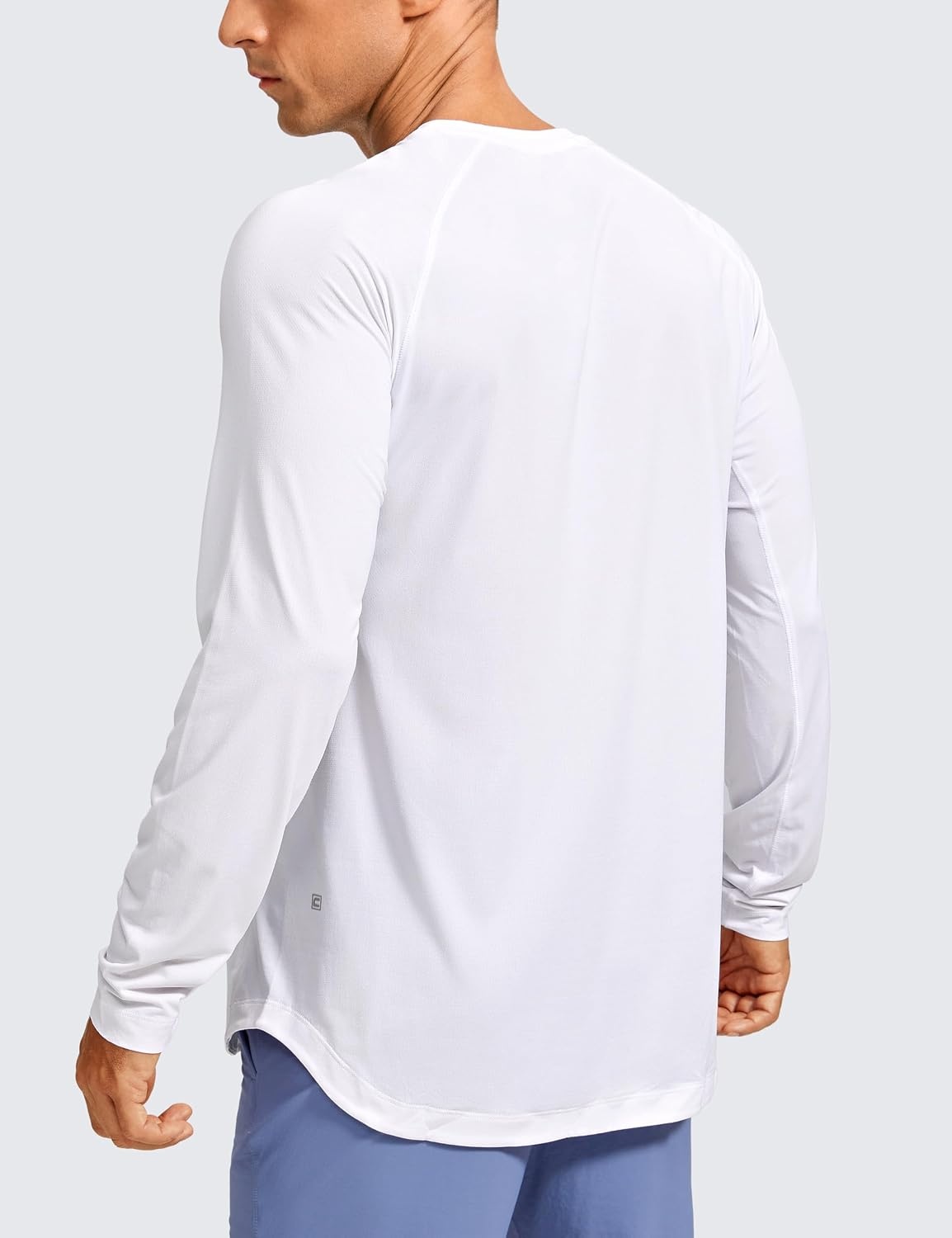image:imageCRZ YOGA Crewneck Workout Long Sleeve Shirts for Men Quick Dry Running Athletic TShirts Lightweight Basic TopsWhite