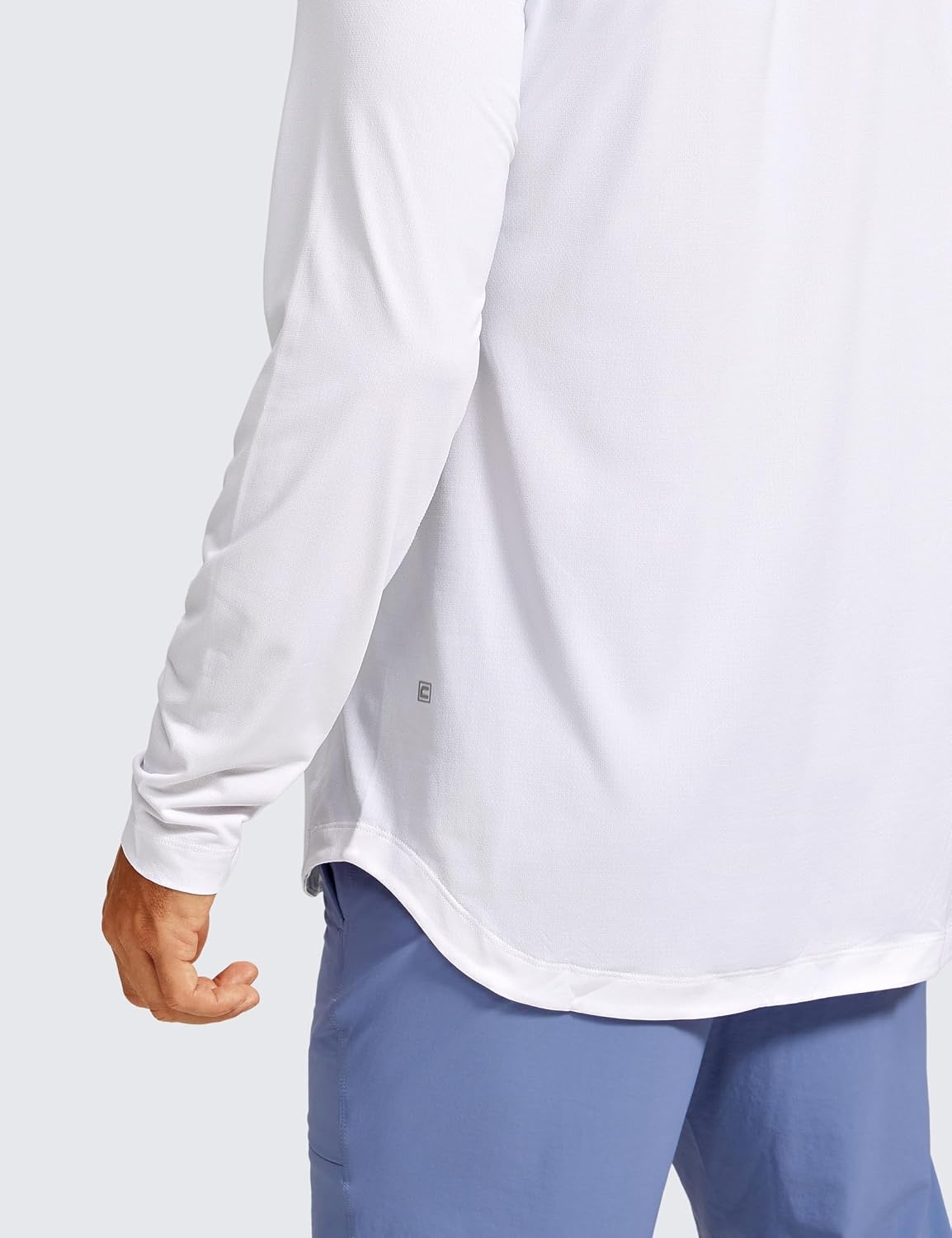 image:imageCRZ YOGA Crewneck Workout Long Sleeve Shirts for Men Quick Dry Running Athletic TShirts Lightweight Basic TopsWhite