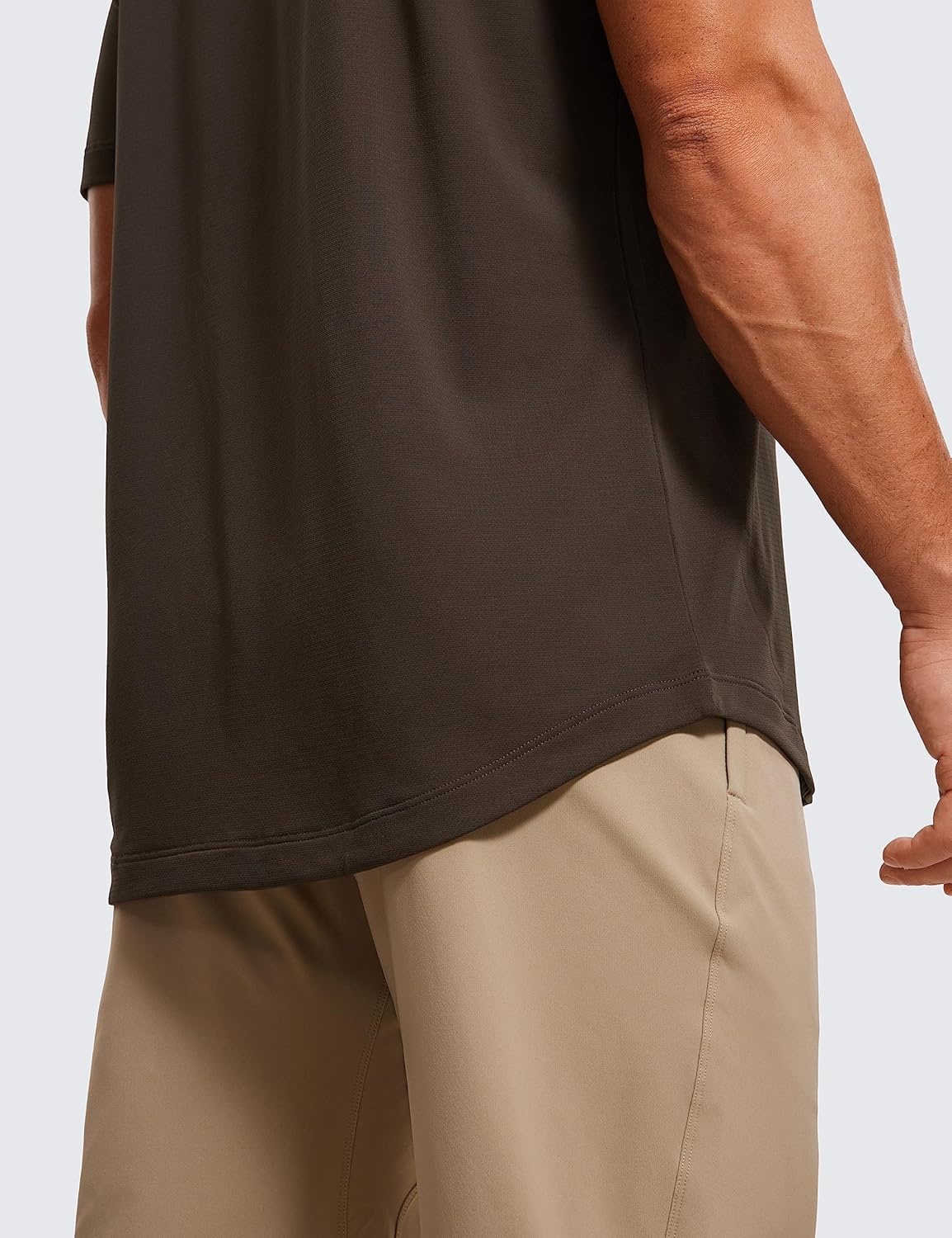 image:imageCRZ YOGA Crewneck Workout Shirts for Men Quick Dry Running Athletic TShirts Lightweight Basic TopsDark Mocha