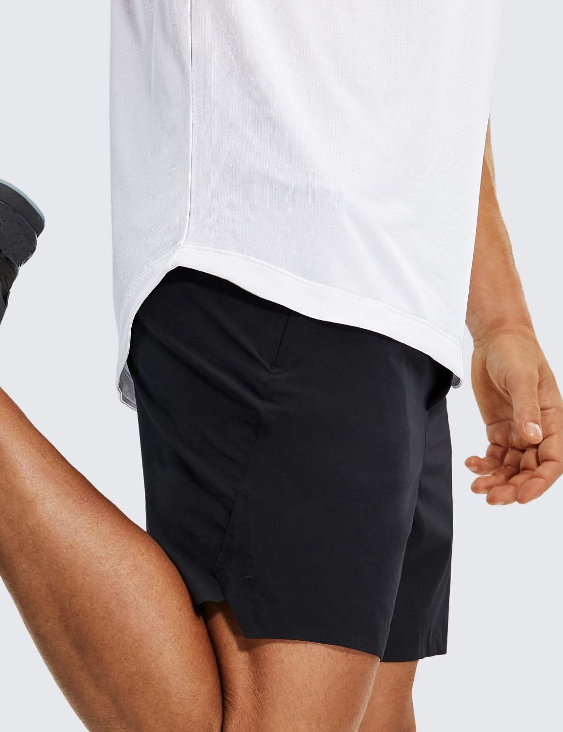 image:imageCRZ YOGA Crewneck Workout Shirts for Men Quick Dry Running Athletic TShirts Lightweight Basic TopsWhite