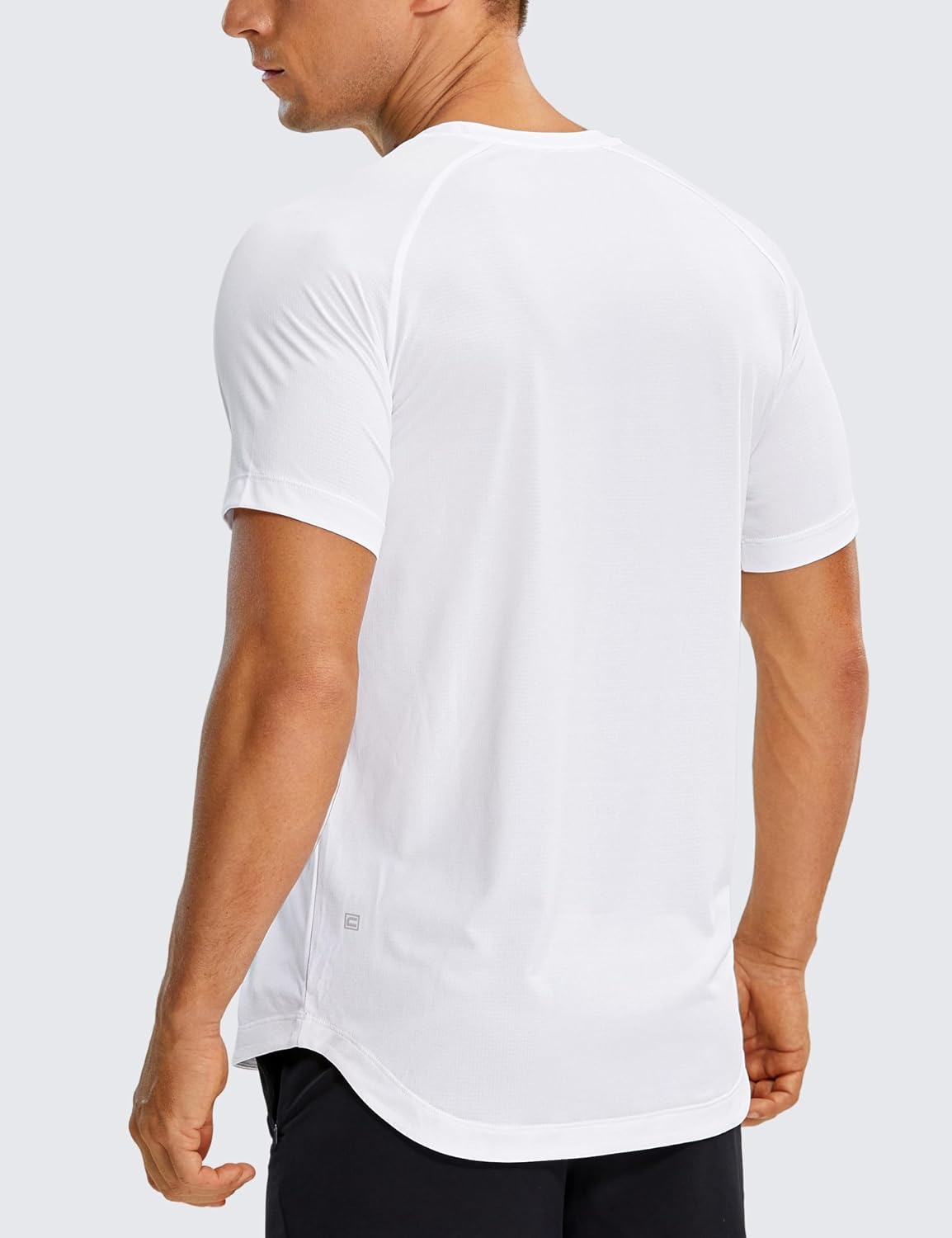 image:imageCRZ YOGA Crewneck Workout Shirts for Men Quick Dry Running Athletic TShirts Lightweight Basic TopsWhite
