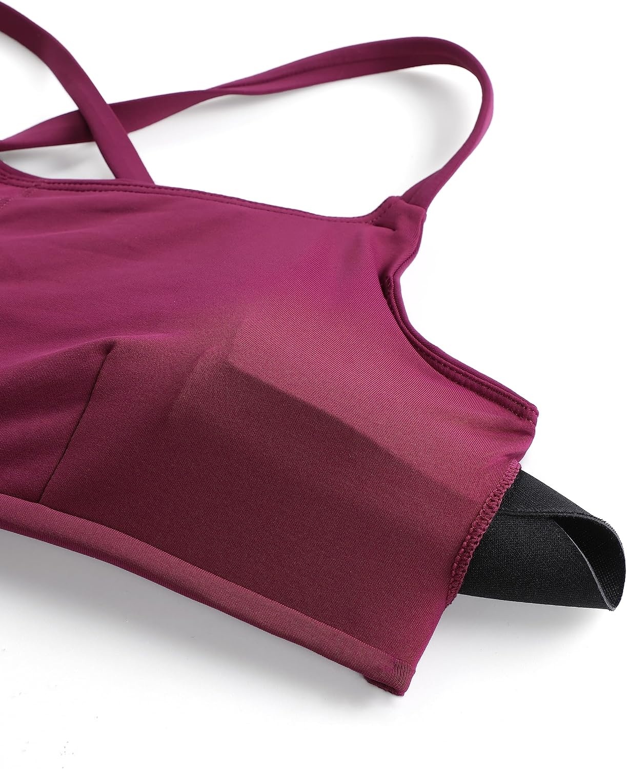 image:imageCRZ YOGA DDD Scoop Neck Bikini Tops for Women Padded Adjustable Spaghetti Straps Bathing Swimsuit Sports BraFuchsia