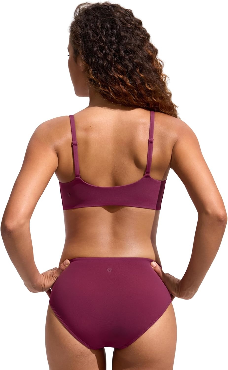 image:imageCRZ YOGA DDD Scoop Neck Bikini Tops for Women Padded Adjustable Spaghetti Straps Bathing Swimsuit Sports BraFuchsia