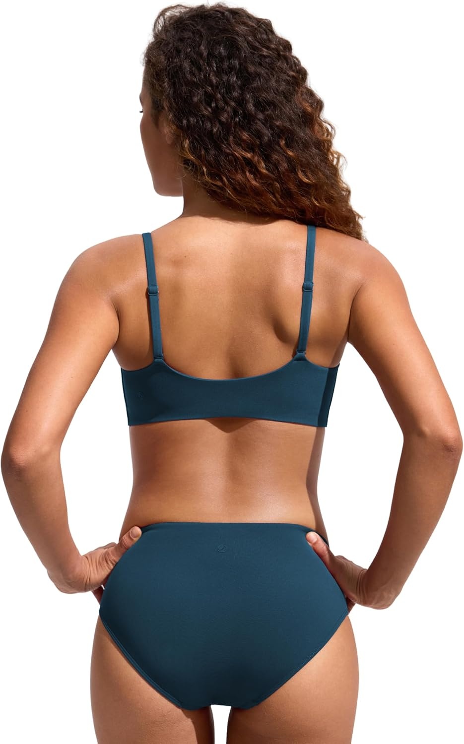 image:imageCRZ YOGA DDD Scoop Neck Bikini Tops for Women Padded Adjustable Spaghetti Straps Bathing Swimsuit Sports BraInsignia Blue