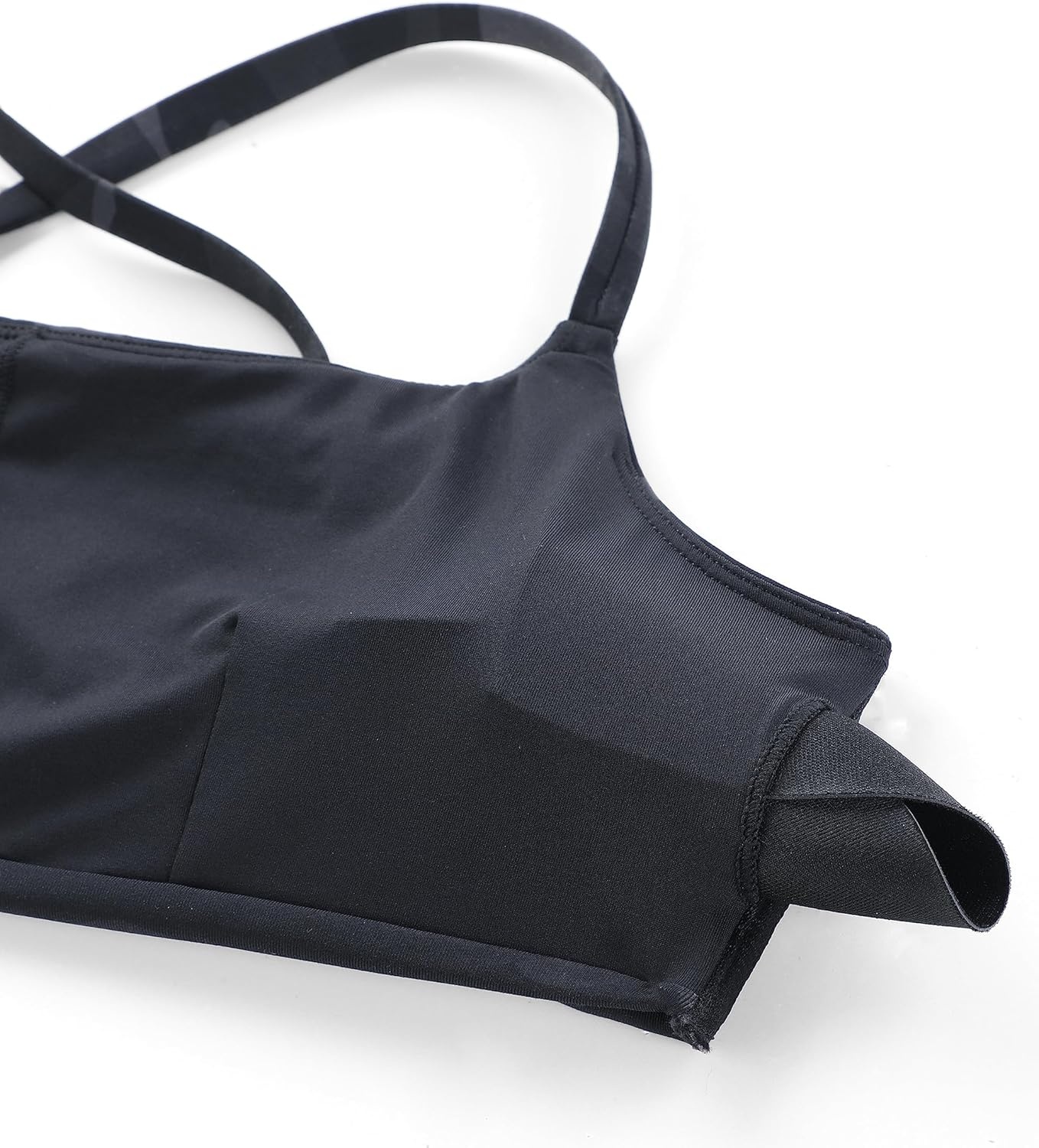 image:imageCRZ YOGA DDD Scoop Neck Bikini Tops for Women Padded Adjustable Spaghetti Straps Bathing Swimsuit Sports BraJungle Camouflage Gray