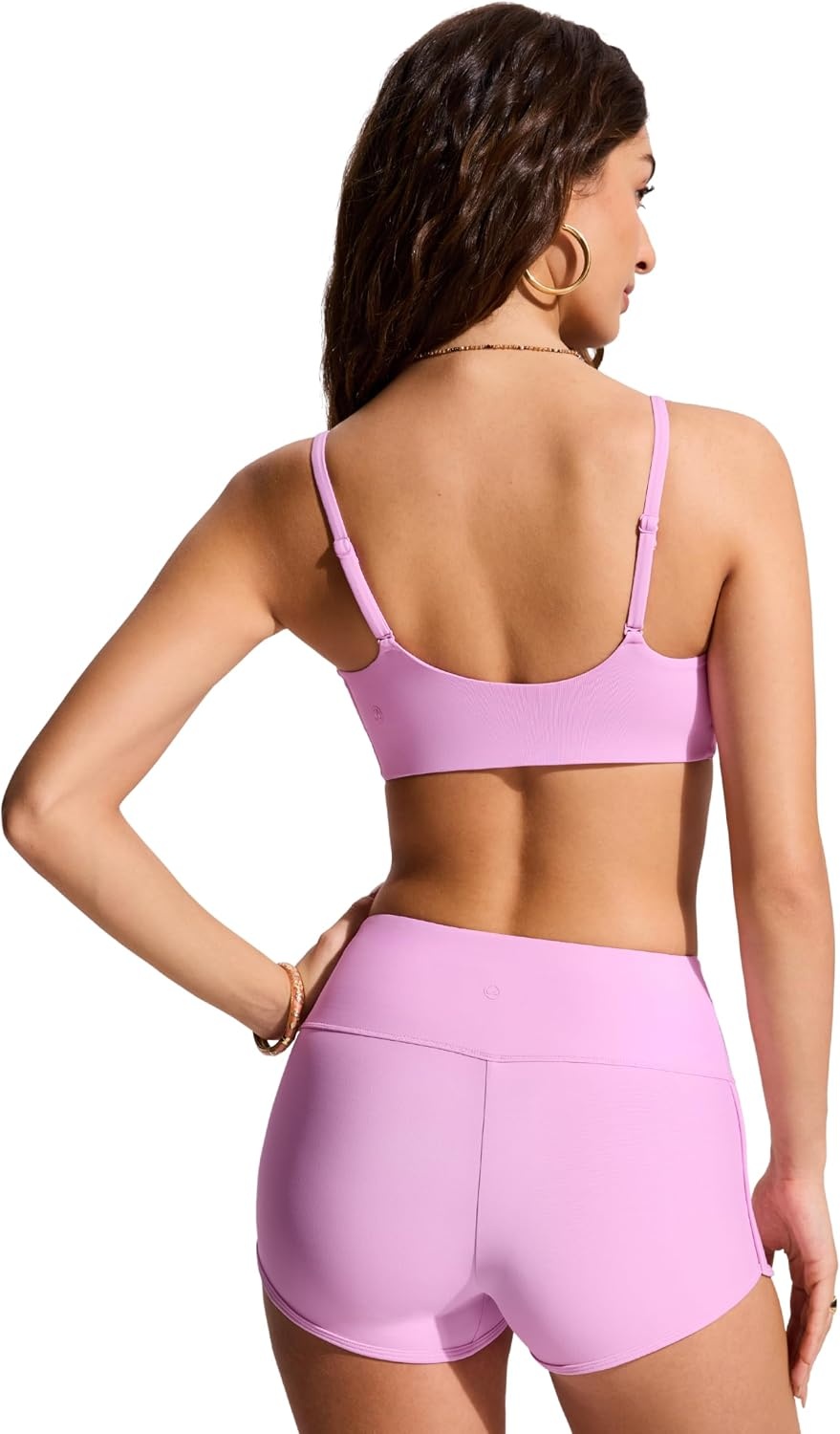 image:imageCRZ YOGA DDD Scoop Neck Bikini Tops for Women Padded Adjustable Spaghetti Straps Bathing Swimsuit Sports BraVita Pink