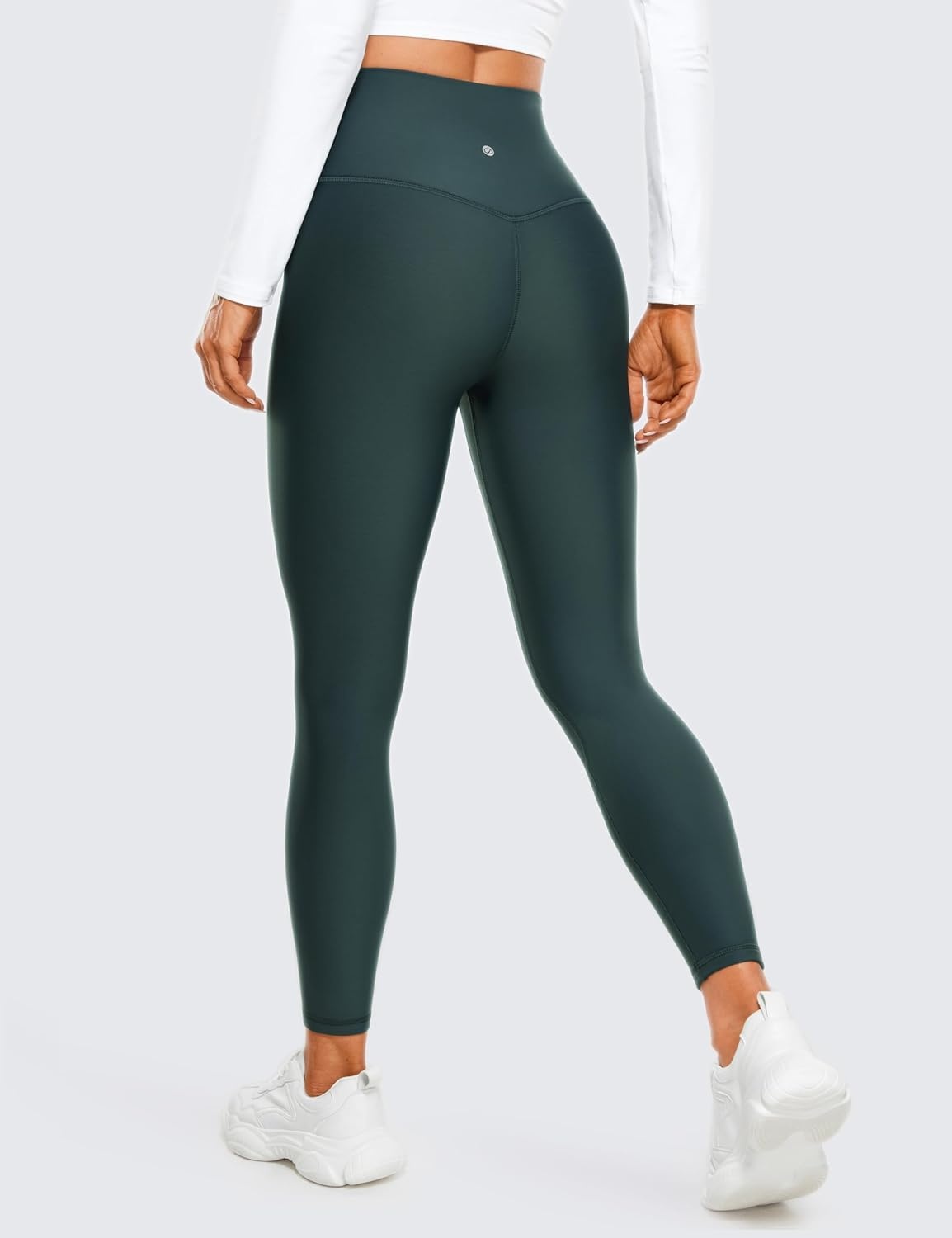 image:imageCRZ YOGA Fleece Lined Leggings 25 Thermal Casual Lounge Workout Womens Yoga High Waisted Pants Winter WarmForest Dark Green