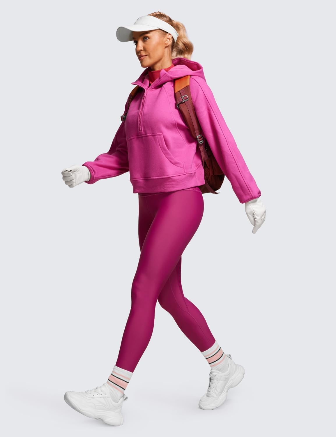 image:imageCRZ YOGA Fleece Lined Leggings 25 Thermal Casual Lounge Workout Womens Yoga High Waisted Pants Winter WarmMagenta Purple