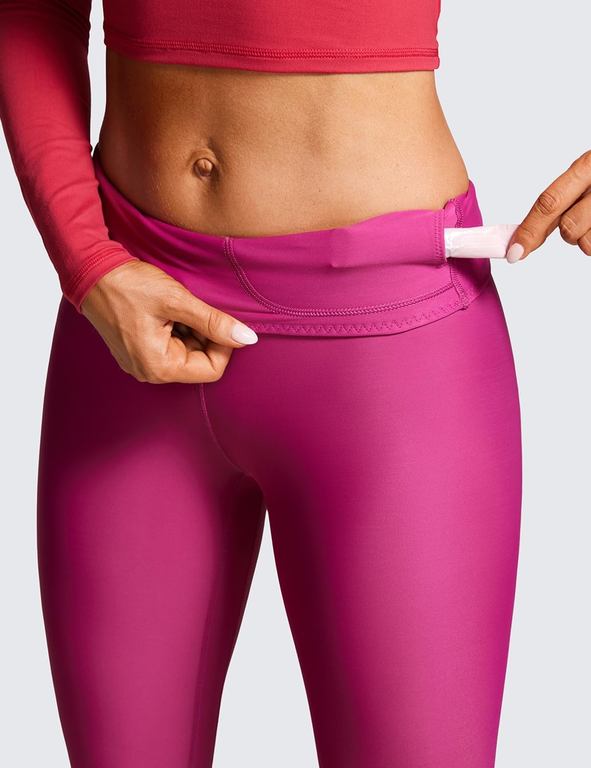image:imageCRZ YOGA Fleece Lined Leggings 25 Thermal Casual Lounge Workout Womens Yoga High Waisted Pants Winter WarmMagenta Purple