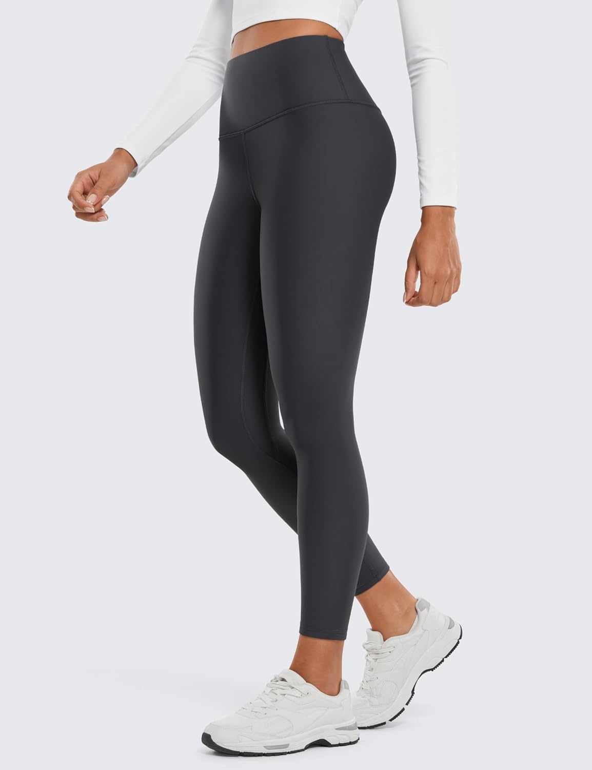image:imageCRZ YOGA Fleece Lined Leggings 25 Thermal Casual Lounge Workout Womens Yoga High Waisted Pants Winter WarmMysterious Grey
