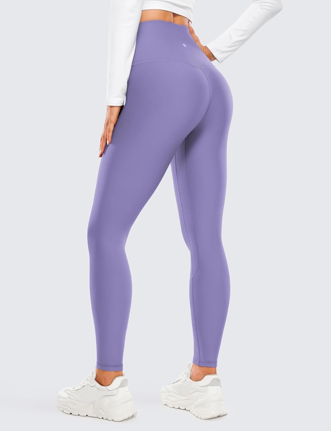 image:imageCRZ YOGA Fleece Lined Leggings 28 Thermal Casual Lounge Workout Yoga Womens Full Length Pants Winter WarmDark Lavender Purple