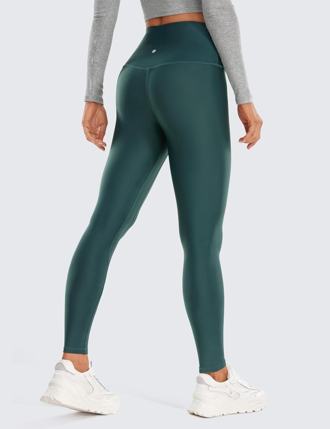 image:imageCRZ YOGA Fleece Lined Leggings 28 Thermal Casual Lounge Workout Yoga Womens Full Length Pants Winter WarmForest Dark Green
