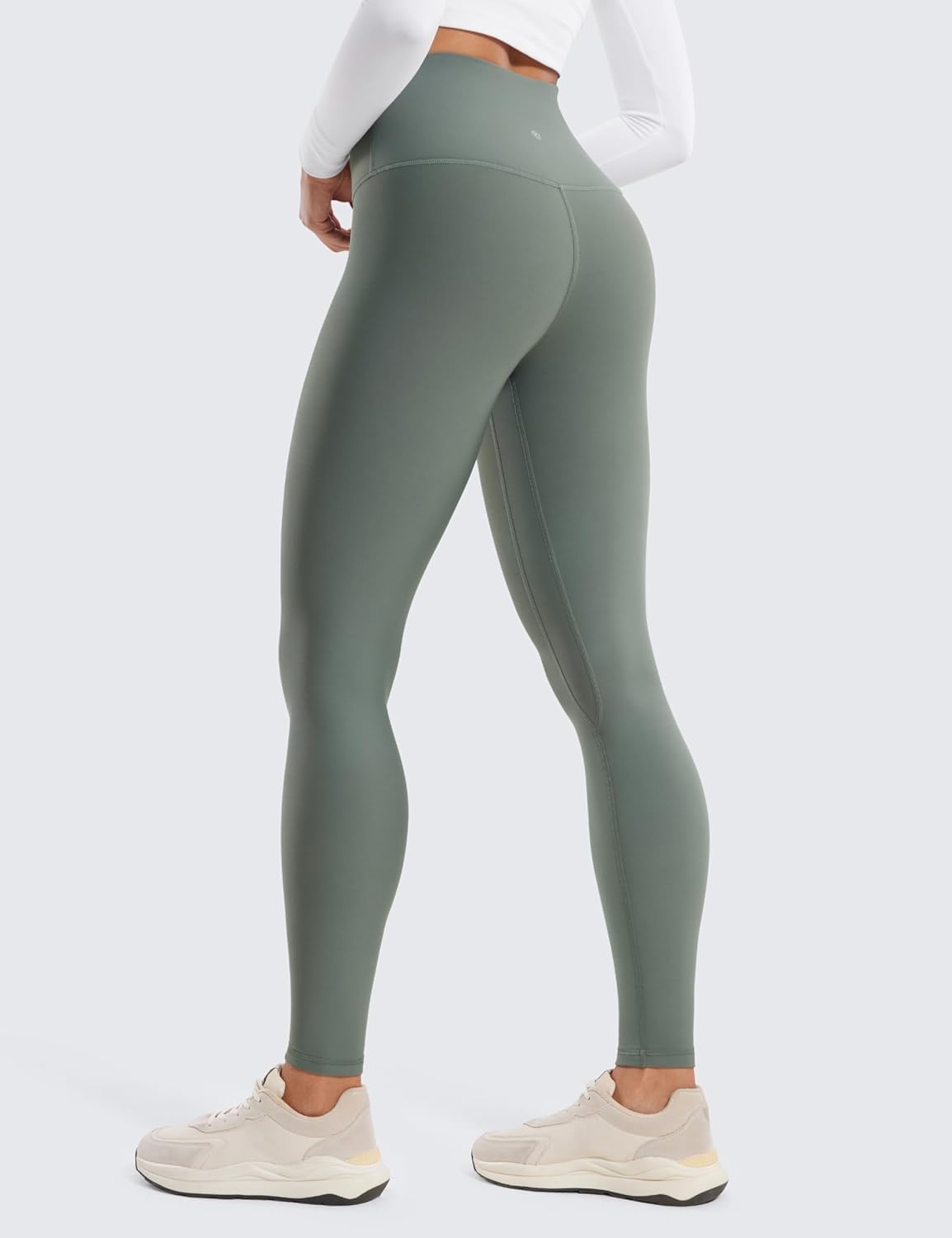 image:imageCRZ YOGA Fleece Lined Leggings 28 Thermal Casual Lounge Workout Yoga Womens Full Length Pants Winter WarmGrey Sage