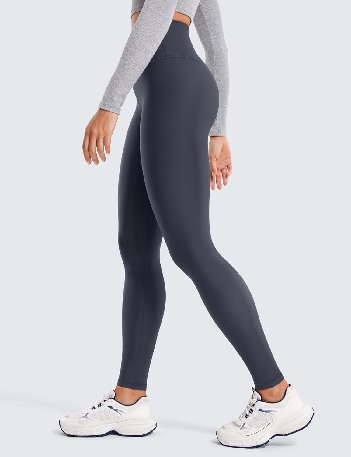image:imageCRZ YOGA Fleece Lined Leggings 28 Thermal Casual Lounge Workout Yoga Womens Full Length Pants Winter WarmNavy