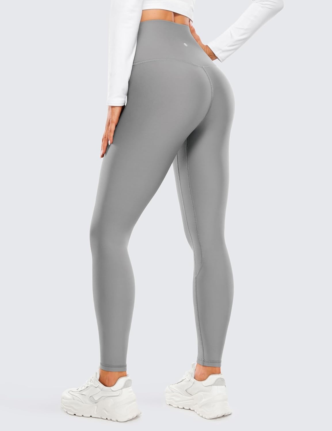 image:imageCRZ YOGA Fleece Lined Leggings 28 Thermal Casual Lounge Workout Yoga Womens Full Length Pants Winter WarmRhino Grey