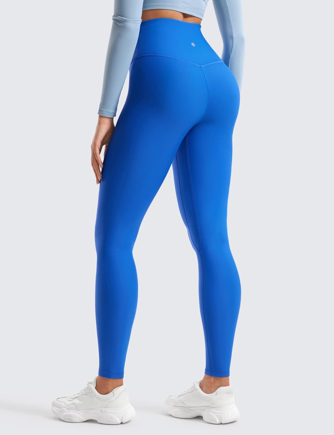image:imageCRZ YOGA Fleece Lined Leggings 28 Thermal Casual Lounge Workout Yoga Womens Full Length Pants Winter WarmSparkle Blue