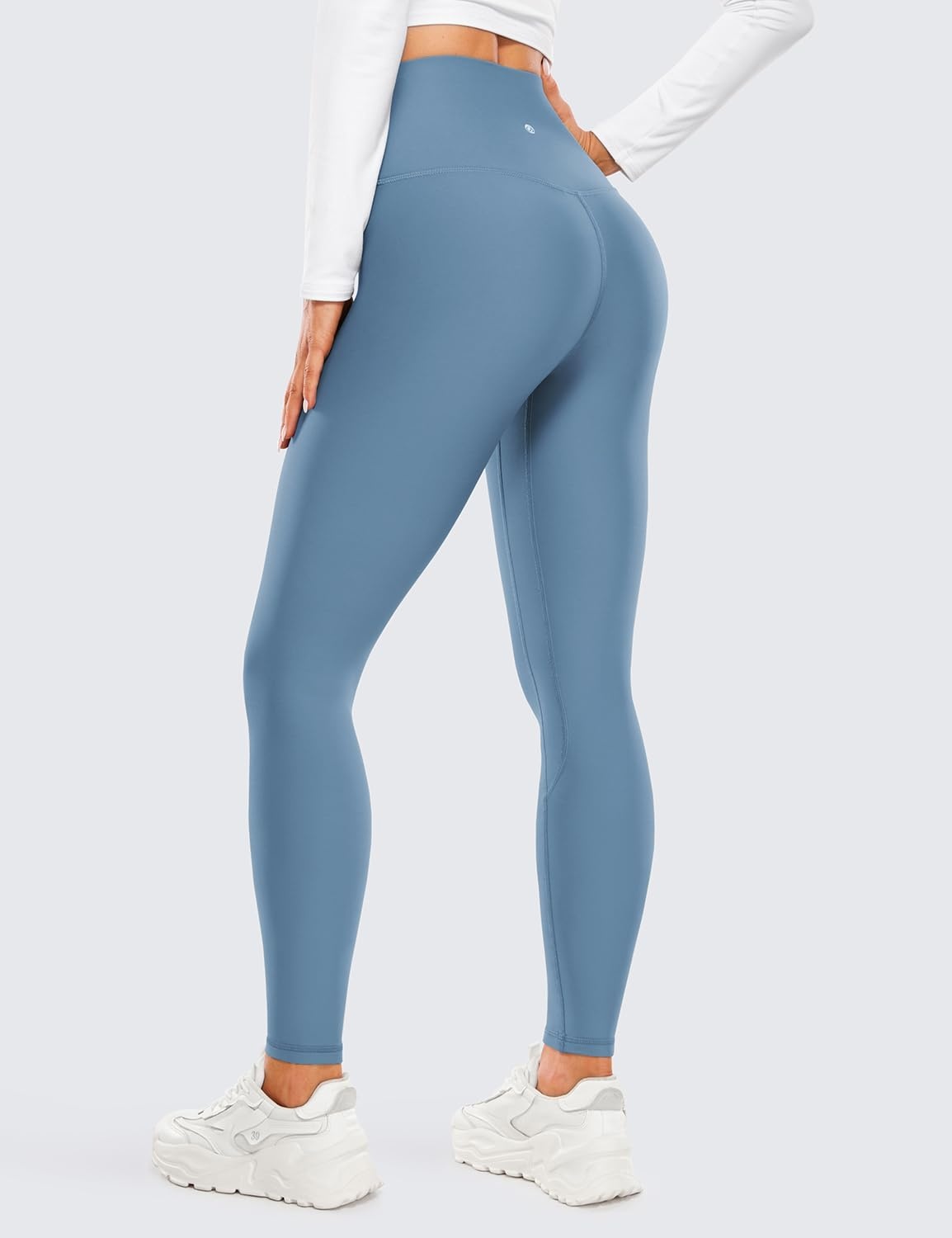 image:imageCRZ YOGA Fleece Lined Leggings 28 Thermal Casual Lounge Workout Yoga Womens Full Length Pants Winter WarmUniverse Blue