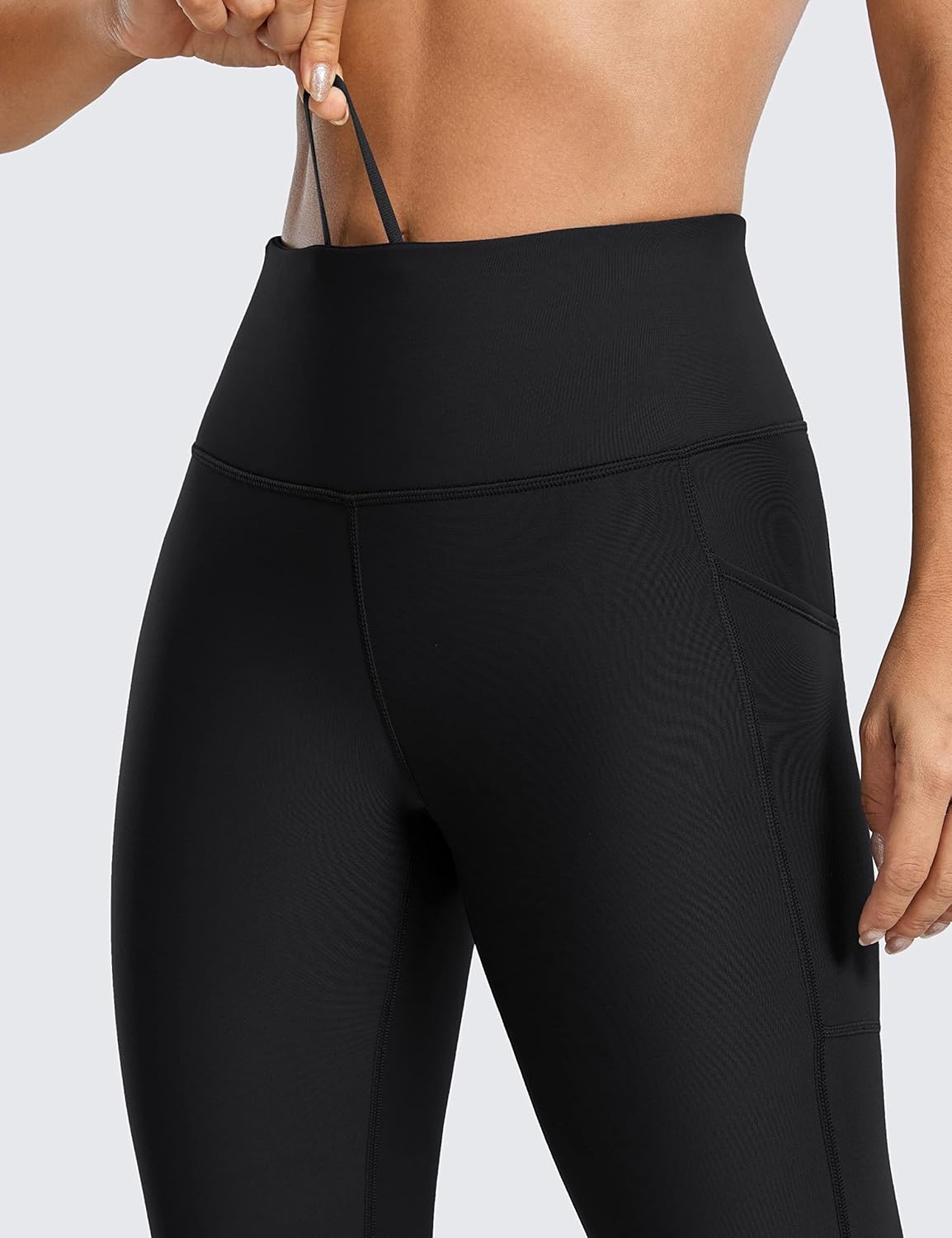 image:imageCRZ YOGA Fleece Lined Leggings Pockets 25 Thermal High Waisted Casual Lounge Workout Womens Yoga Pants Winter WarmBlack